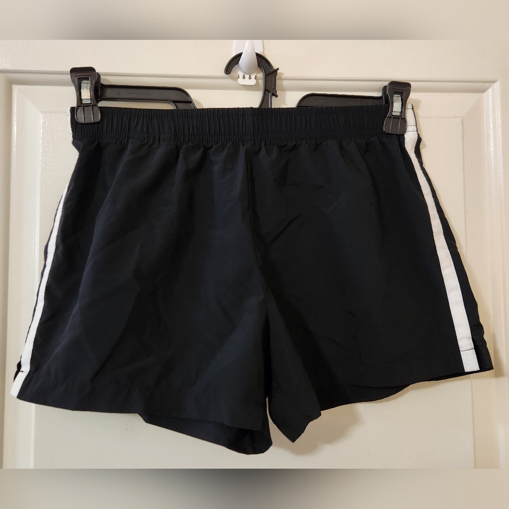 Tek Gear Black Athletic Shorts with White Stripes